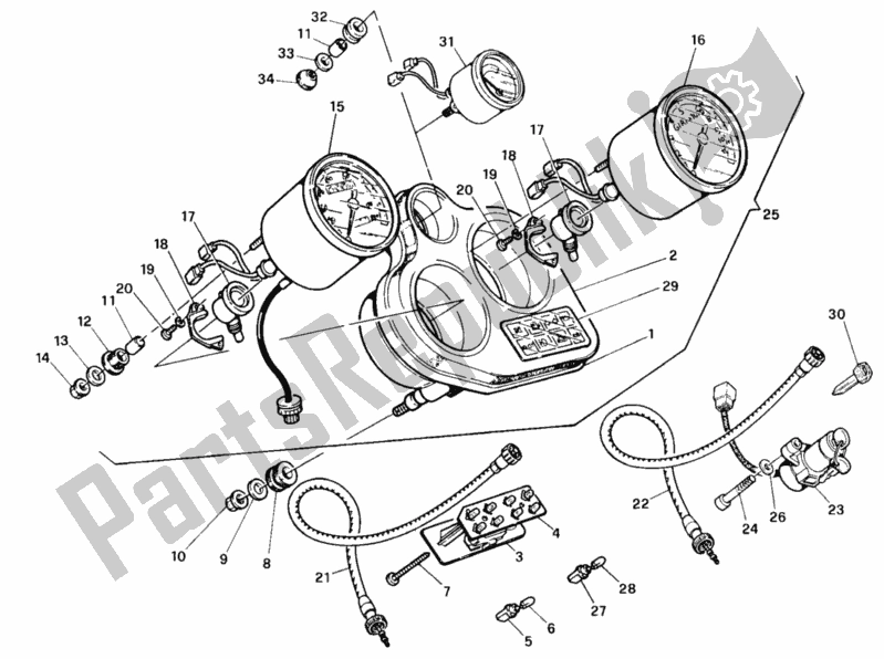 Todas as partes de Medidor Dm 016056> do Ducati Supersport 900 SS 1993